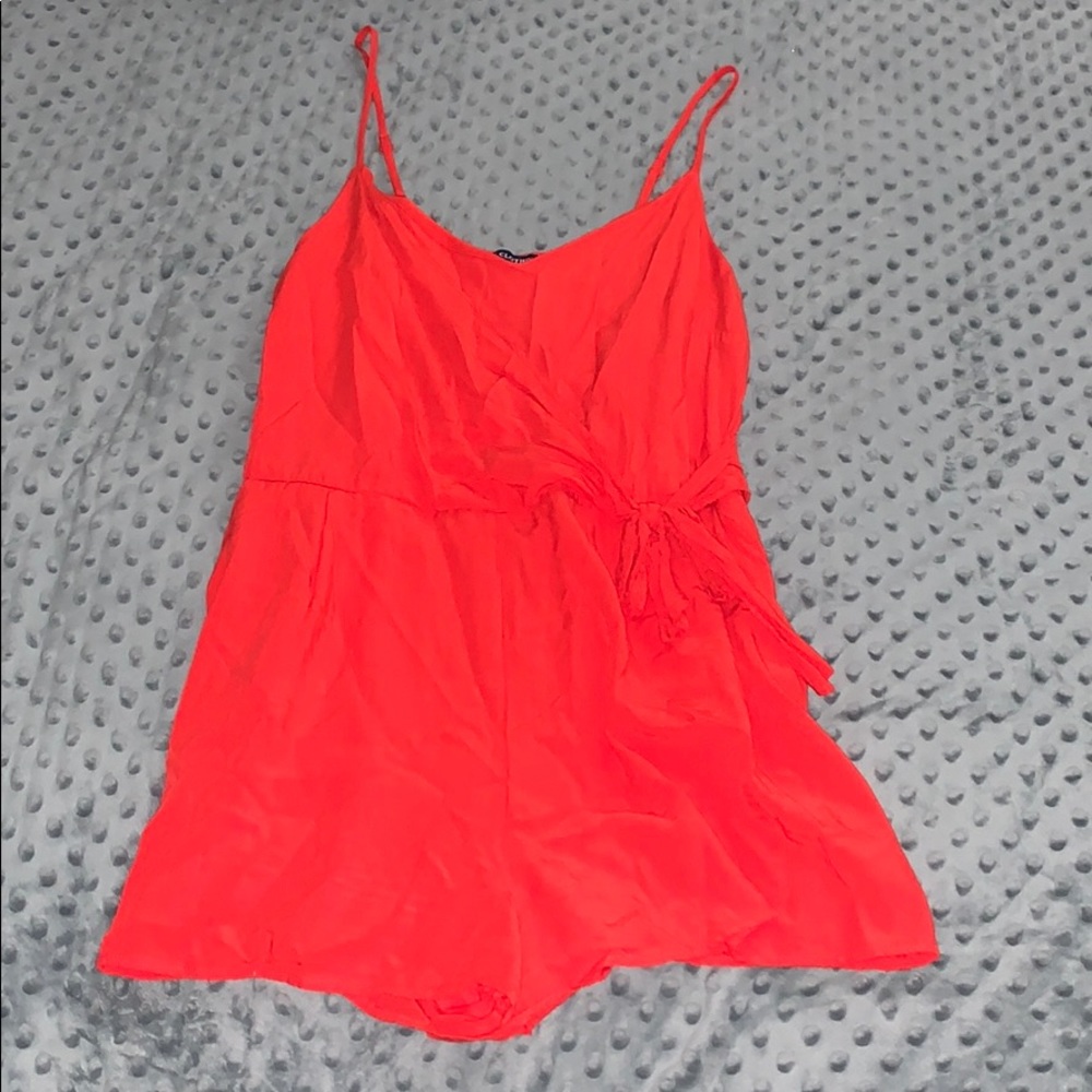 One Clothing Red Romper with Pockets 💋😍